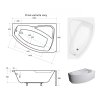 Besco Rima 130x85 akrylátová vaňa Dĺžka vane: 130 cm, Orientácia: ľavá, WAR-130-NL