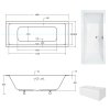 Akrylátová vaňa Besco Quadro Slim 190x90, WAQ-190-SL