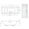 Besco Quadro Slim 165x75, 170x75 akrylátová vaňa Dĺžka vane: 170 cm, WAQ-170-SLL