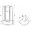 Kerra Presto 91x91x220 masážny sprchový box, QIC99
