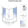 Rea Punto 100x80 sprchový kút, chróm, REA-K1889
