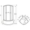 Kerra Paulina masážny sprchový box Veľkosť rohu: 90x90cm, 1428_90X