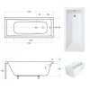 Besco Moderná akrylátová vaňa Slim Dĺžka vane: 140 cm, WAM-140-SL