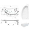 Besco Mini 150x70 akrylátová vaňa Dĺžka vane: 150 cm, Orientácia: ľavá, WAM-150-MNL