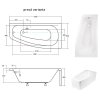 Besco Luna 150x80 akrylátová vaňa Dĺžka vane: 150 cm, Orientácia: ľavá, WAL-150-NL