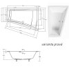 Akrylátová vaňa Besco Intima Duo Slim Dĺžka vane: 180 cm, Orientácia: ľavá, WAID-180-SLL