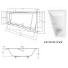Akrylátová vaňa Besco Intima Duo Slim Dĺžka vane: 180 cm, Orientácia: ľavá, WAID-180-SLL