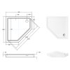 Besco Bergo päťuholníková sprchová vanička 90x90x15,7, BAB-90