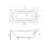 Akrylátová vaňa Besco Aria Dĺžka vane: 140 cm, WAA-140-PA