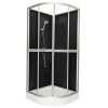 Kerra Classic čierny sprchový box s batériou Veľkosť rohu: 90x90cm, 1683_90X