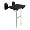 Ridder HANDICAP sklopné sedátko do sprchy s podperou, 38x36cm, čierny A140110-1