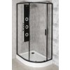 Sprchový kút Kerra Solid 100x80 s vaničkou, čierny, 32963_LEV