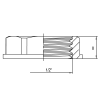 KOER mosadzná matica, KF.K06.WN.E - 1/2" 00-00000696