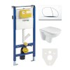 Mereo WC set - Rimless WC, modul pre sadrokartón, biele oválne tlačidlo MM02SETR