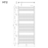 Mereo Vykurovací rebrík, rovný, 600x1330 mm, biely MT12