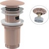 ALCA umývadlová výpusť CLICK/CLACK 5/4" celokovová s prepadom, veľká zátka, RED GOLD-gloss A392-RG-P