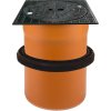 Teleskop OSMA RV RVTEL s liatinovým krytom a manžetou, DN315, B125-12,5t, bez vetrania, PP/PVC, oranžový, 660200