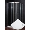 ARTTEC Sprchový kút štvrťkruhový BRILIANT 80 x 80 x 198 cm číre sklo s vaňou z liateho mramoru LINEA PAN04683