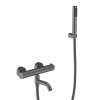 BESCO Nástenná termostatická vaňová batéria VEO grafitová s príslušenstvom BABWVSTGR
