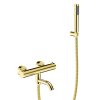 BESCO Nástenná termostatická vaňová batéria VEO zlatá s príslušenstvom BABWVSTZL