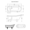 BESCO Voľne stojaca vaňa OLAYA biela Nožičky k vani - Biele, Rozmer vane - 160 × 68 cm VANOLA160W
