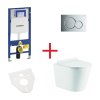 WC súprava OVALE BASSO RIMLESS: závesné WC so sedadlom, duofix, podložka, gombík chróm lesk, OLKLT053ER007