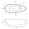 BESCO Voľne stojaca vaňa GOYA Glam - grafitová Rozmer vane - 142 × 62 cm VANSAL14GLAM03