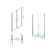 BESCO Bezrámové sprchové dvere SINCO DUE Farba rámu - Chróm/Leštený hliník (ALU), Rozmer A - 90 cm, Rozmer C - 195 cm, Smer zatvárania - Univerzálna Ľavé / Pravé, Výplň - Číre bezpečnostné sklo - 6 mm BCSIN90DUE