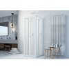 FORTE Sprchová zástena DOMINO Farba rámu - Biela, Rozmer A - 90 cm, Rozmer C - 185 cm, Smer zatvárania - Univerzálna Ľavé / Pravé, Výplň - Polystyrol 2,2 mm (acrilico) BSDOM93P