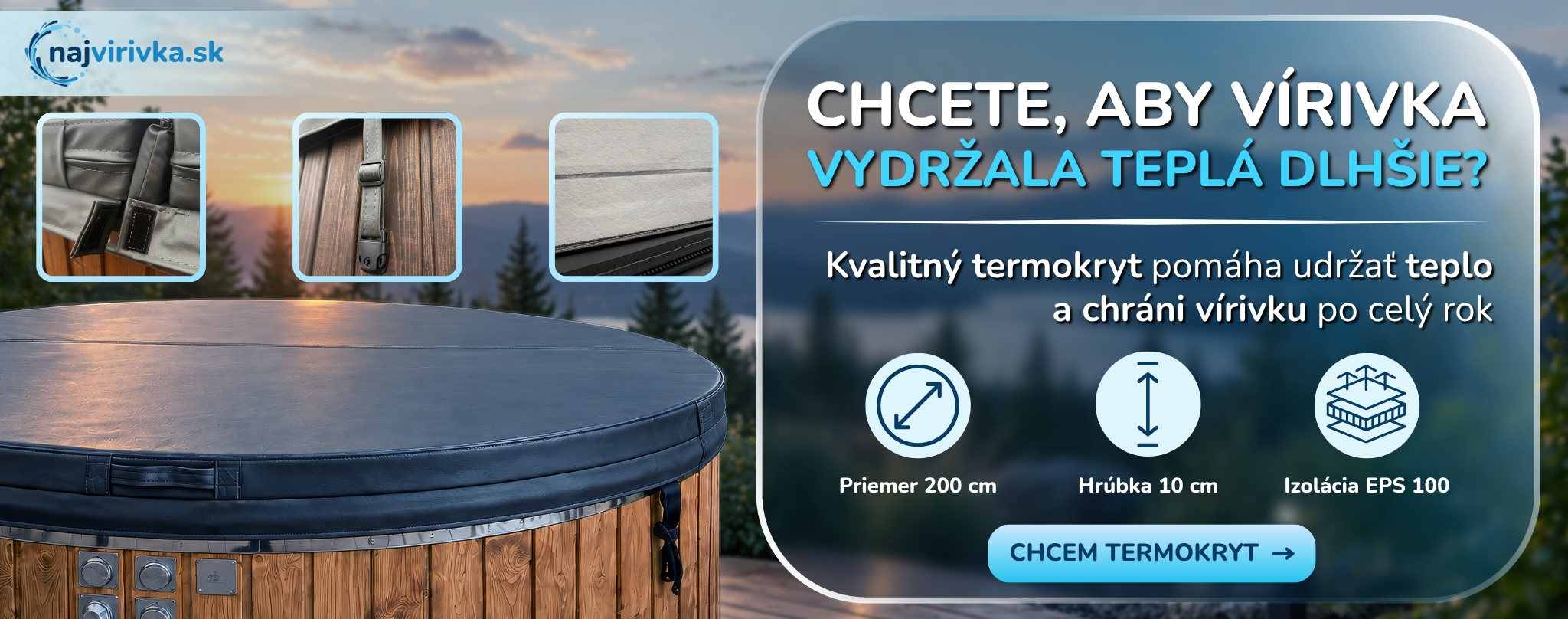 Termokryt pre vírivku 200 cm