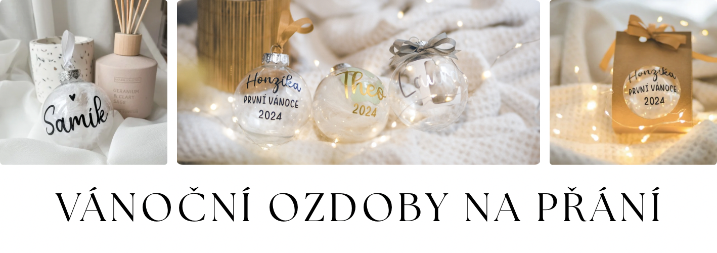 Vánoční ozdoby na přání s vlastním jménem nebo textem