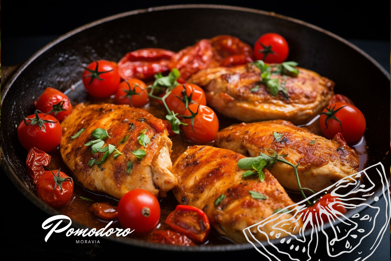 Kuřecí prsa s nakládanými sušenými rajčaty
