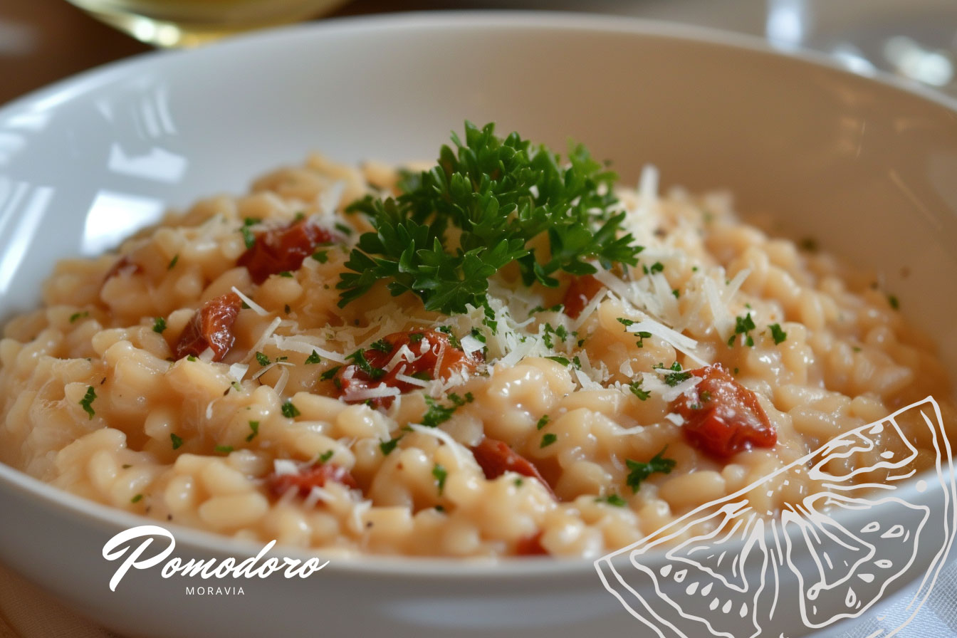 Krémové rizoto se sušenými rajčaty San Marzano