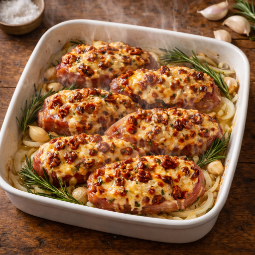 Krkovička pod perinkou z mozzarelly a sušenými paradajkami