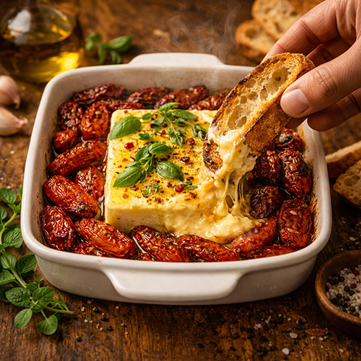 Sušené paradajky zapečené s feta syrom