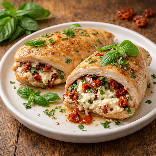 Kuracie vrecko s kozím syrom a sušenými paradajkami San Marzano