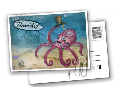 Prezentace pohlednic chobotnice gentleman zdravíčko