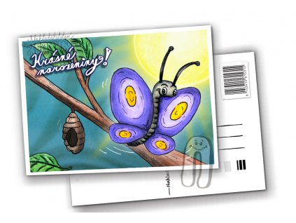 Prezentace pohlednic přání motýl krásné narozeniny
