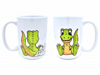 maxi hrnek prdící t rex obě strany