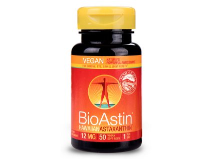 BioAstin Havajský astaxanthin Vegan 12 mg, 50 kapslí