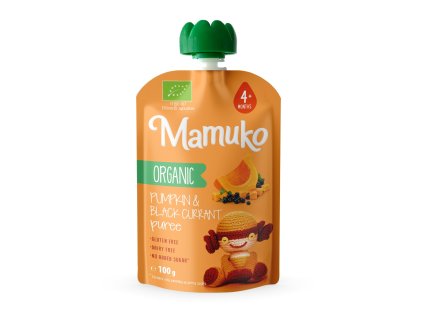 "Mamuko" BIO pyré z dýně a černého rybízu pro miminka od 4 měsíců, 100 g