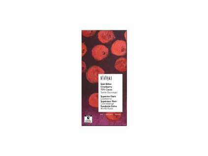 665208 X Cokolada horka s brusnicemi 100 g BIO VIVANI 1