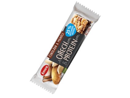 Emco Tyčinka s orechom proteínom - Čokoláda a mandle 40 g - min. trvanlivosť do 07/25