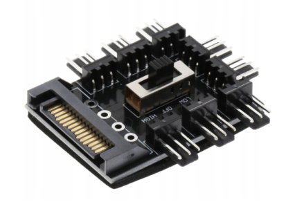 Adaptér SATA Fan Hub 1 až 8x 3pinový rozbočovač rozšiřovač