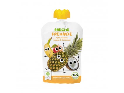 Freche Freunde - BIO Ovocné vrecko Jablko, banán, ananás a kokos 100g