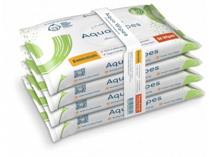 Aqua Wipes 100% rozložiteľné obrúsky, 99% vody 4x56 ks