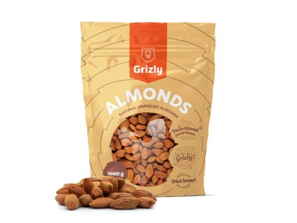GRIZLY Mandle Natural Neloupané 1000 g