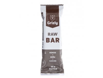 Grizly raw bar kokos-kešu-kakao 55g - min. trvanlivosť do 01/2024