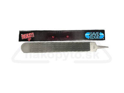 Save Edge 17" BEAST široká 60mm a dlhá 425mm je najväčšia rašpľa na trhu.  Rašpľa je extra široká poskytuje oveľa väčšiu reznú plochu, zatiaľ čo extra dĺžka je ideálna pre veľké kopytá, ako sú chladnokrvné kone a kone s veľkými! The Beast umožňuje podkúvačom dosiahnuť rovné kopyto menším počtom ťahov.