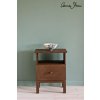 rhonfleur side table duck egg blue wall paint tacit in old violet curtain ticking in graphite lampshade 72dpi image 1